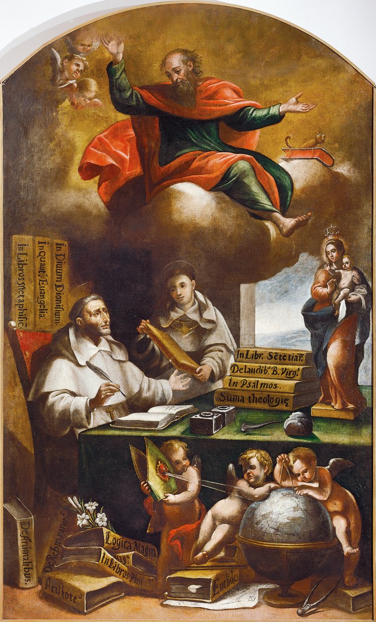 St Paul vises for St. Albert den store og St. Thomas av Aquinas, av Alonso Antonio Villamor (1661-1729). Klosteret i San Esteban, Salamanca. av Alonso Antonio Villamor