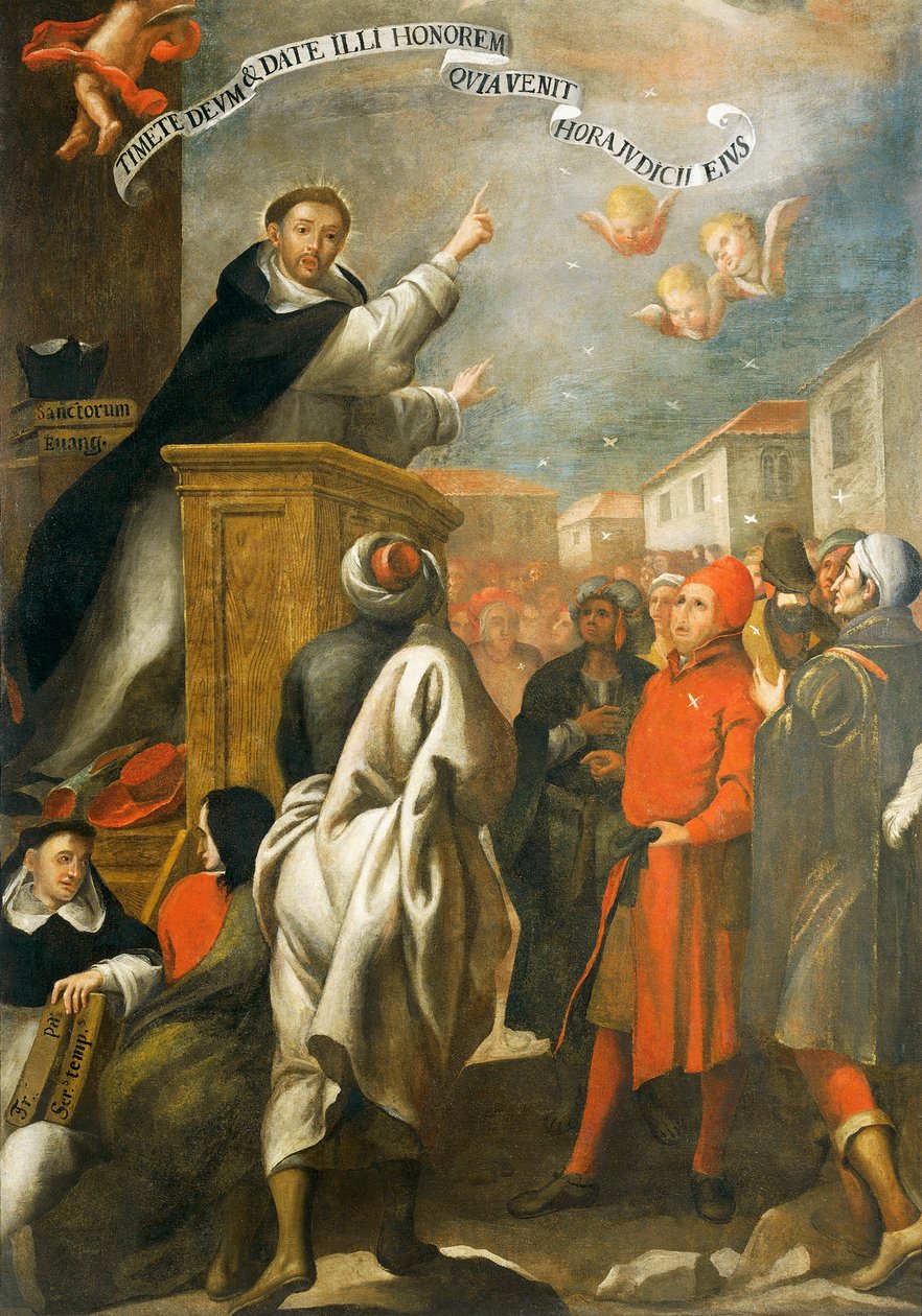 St Vincent Ferrer forkynner for de unge i Salamanca, av Alonso Antonio Villamor (1661-1729). av Alonso Antonio Villamor