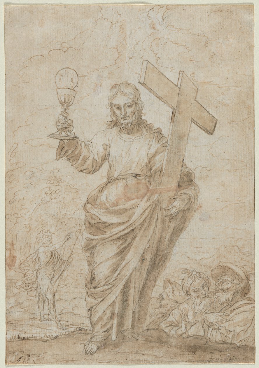 Kristus holder et kalk og et kors, 1666. av Alonso Cano