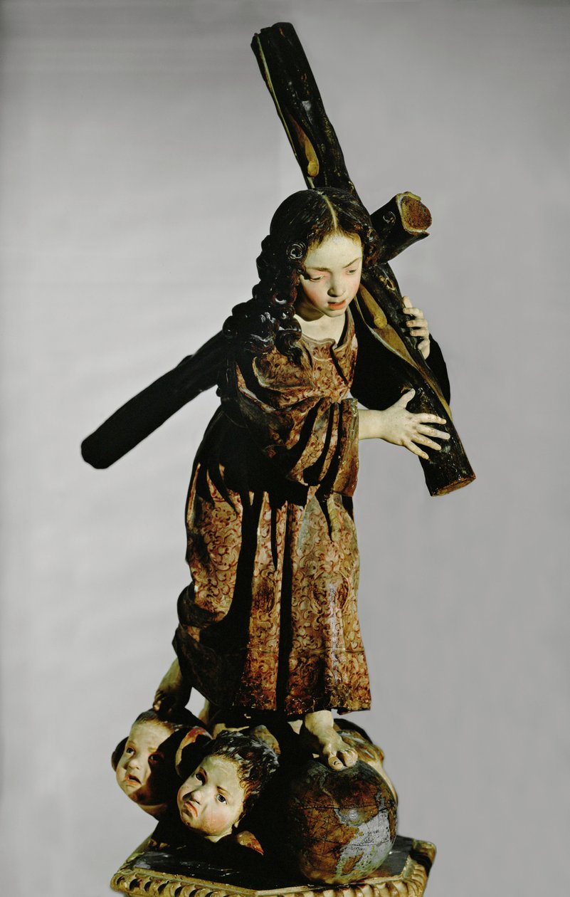 Nino de la Pasion (polykromt tre) av Alonso Cano