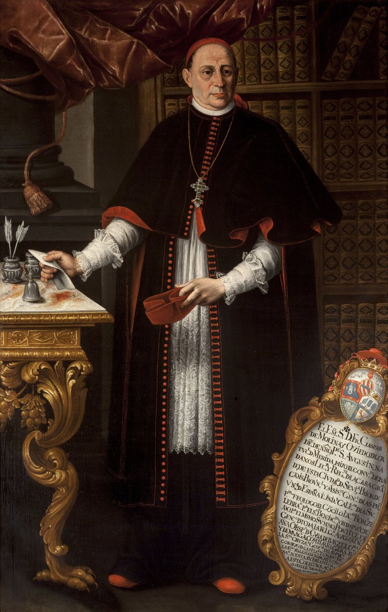 Barokk: Portrett av kardinal Gaspar de Molina y Oviedo (1679-1744) av Tovar, Alonso Miguel de (1678-1758), første tredjedel av 1700-tallet. Olje på lerret av Alonso Miguel de Tovar
