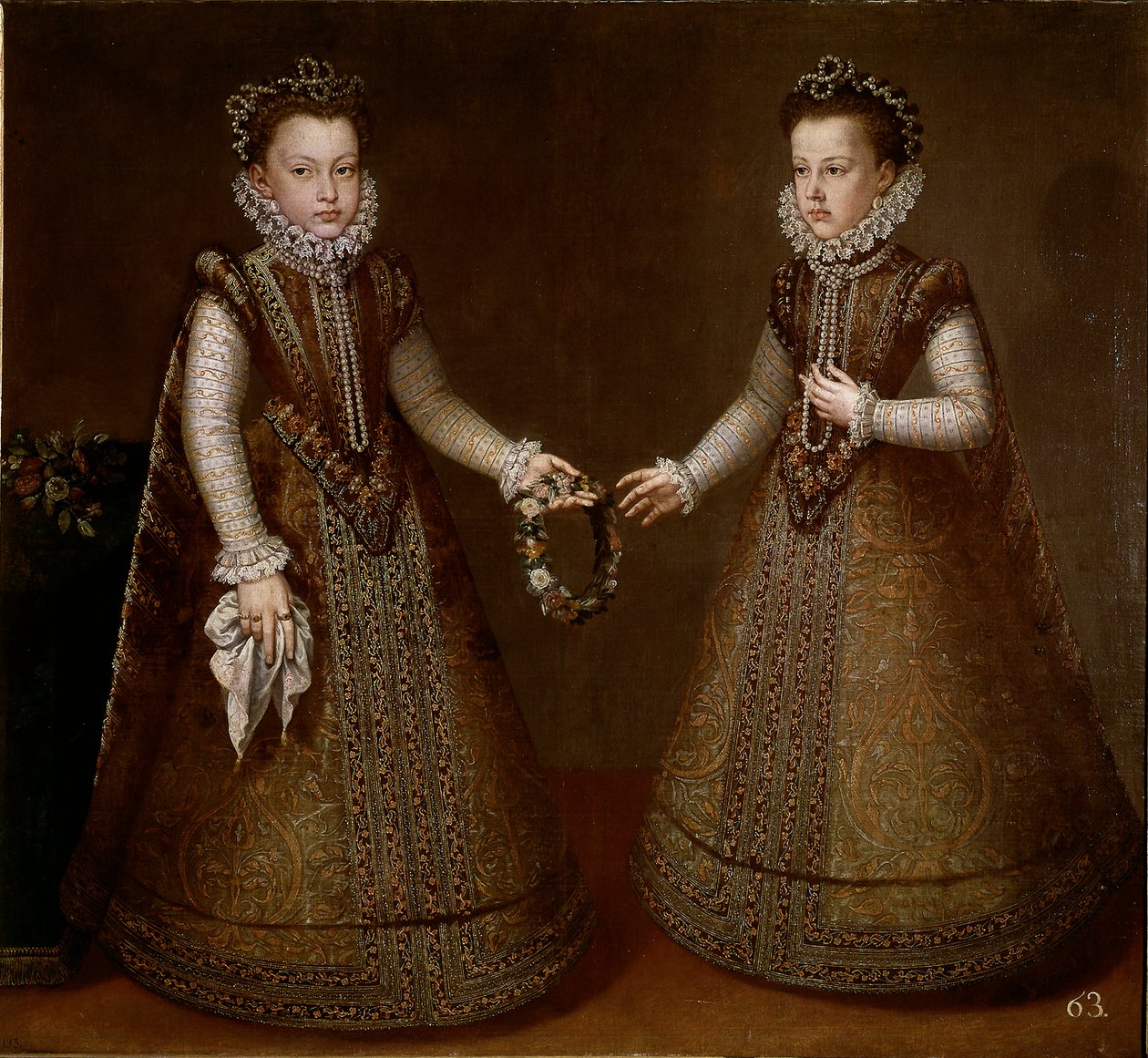 Portrett av Isabella og Catherine, døtre av kong Filip II (1527-1598) av Spania Maleri av Alonso Sanchez-Coello (Sanchez Coello) (ca. 1531-1588) 1570 rundt Madrid, Prado-museet av Alonso Sánchez Coello