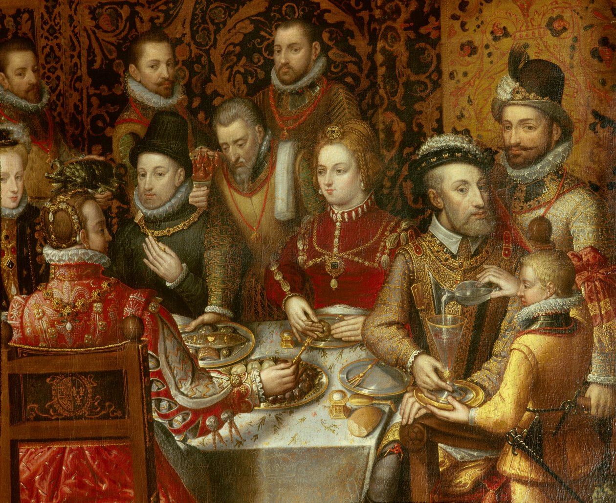Banketten til monarkene i huset til Østerrike Detalj som skildrer Charles V (Charles V av Alonso Sánchez Coello