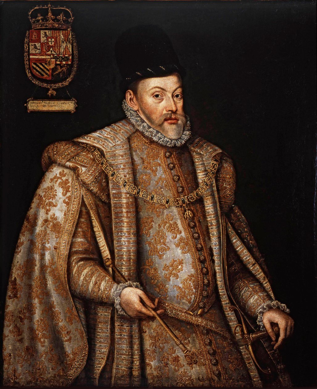 Portrett av Filip II 1527-1598, konge av Spania og Portugal, andre halvdel av 1500-tallet. av Alonso Sánchez Coello