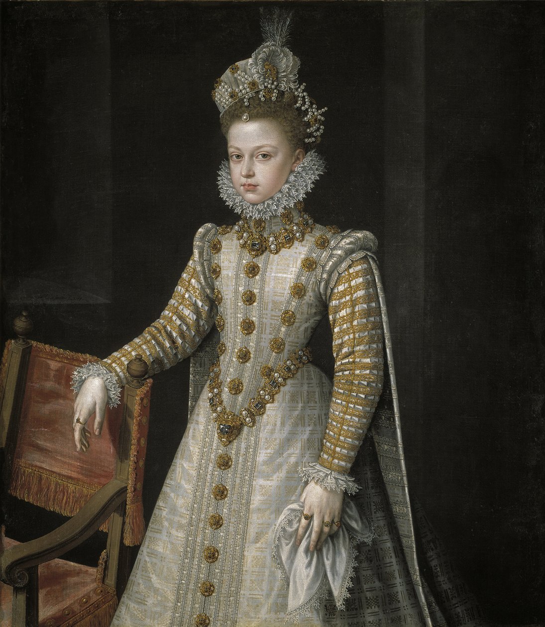 Infanta Isabella Clara Eugenia 1566-1633, 1579 av Alonso Sánchez Coello