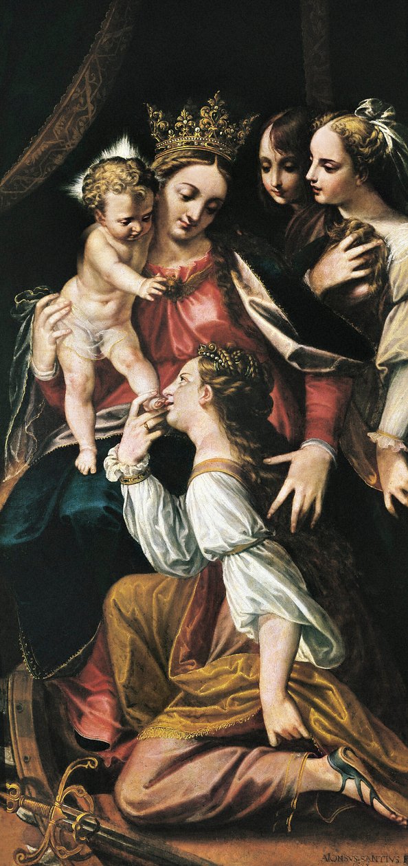 Det mystiske ekteskapet til Saint Catherine av Alonso Sánchez Coello