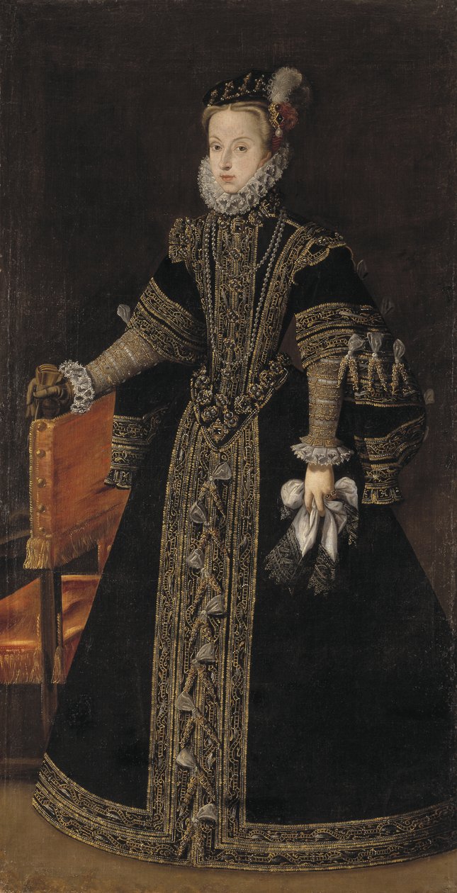 Anna av Østerrike, dronning av Spania, ca. 1570 av Alonso studio of Sanchez Coello