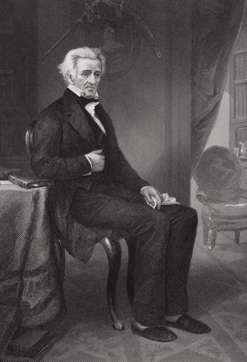 Andrew Jackson (1767-1845) 7. president i USA av Alonzo Chappel