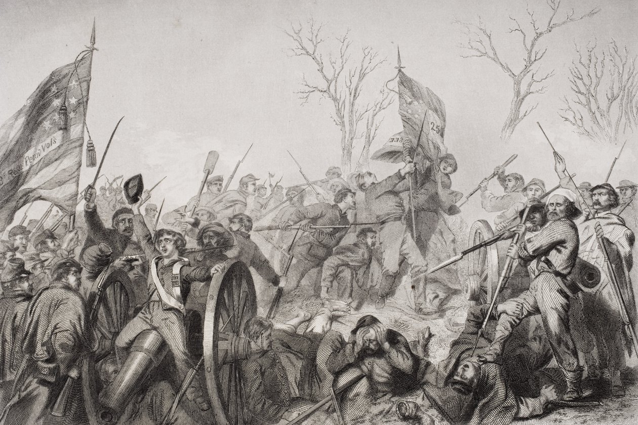 Fangst av det konfødererte flagget i slaget ved Murfreesboro i 1862 av Alonzo Chappel