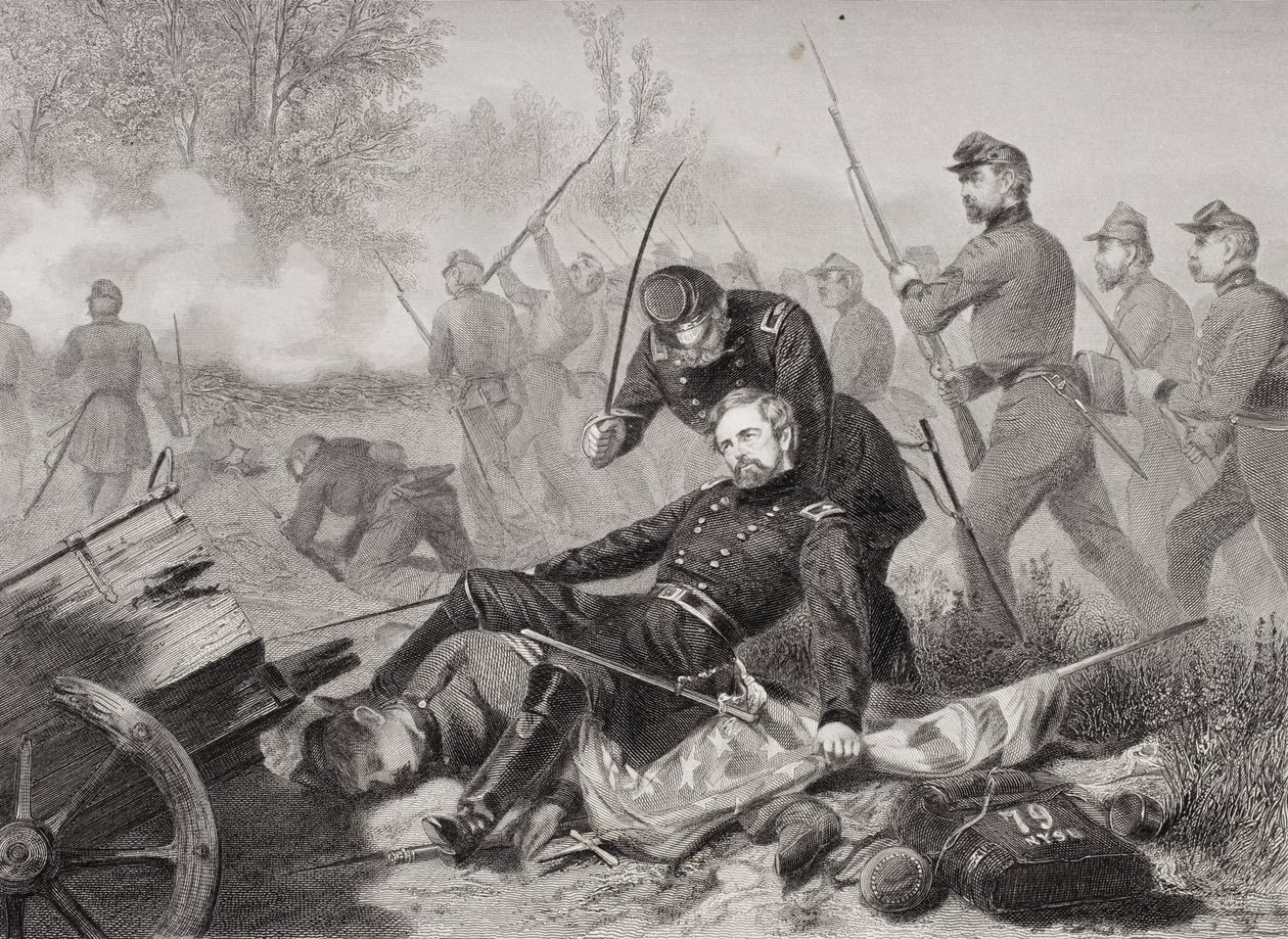 General Isaac Stevens (1818-62) død under angrepet på Chantilly, Virginia 1862 av Alonzo Chappel