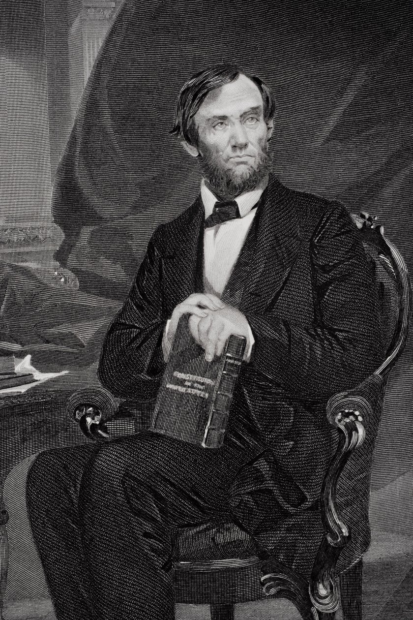 Portrett av Abraham Lincoln (1809-65) (detalj av 254645) av Alonzo Chappel