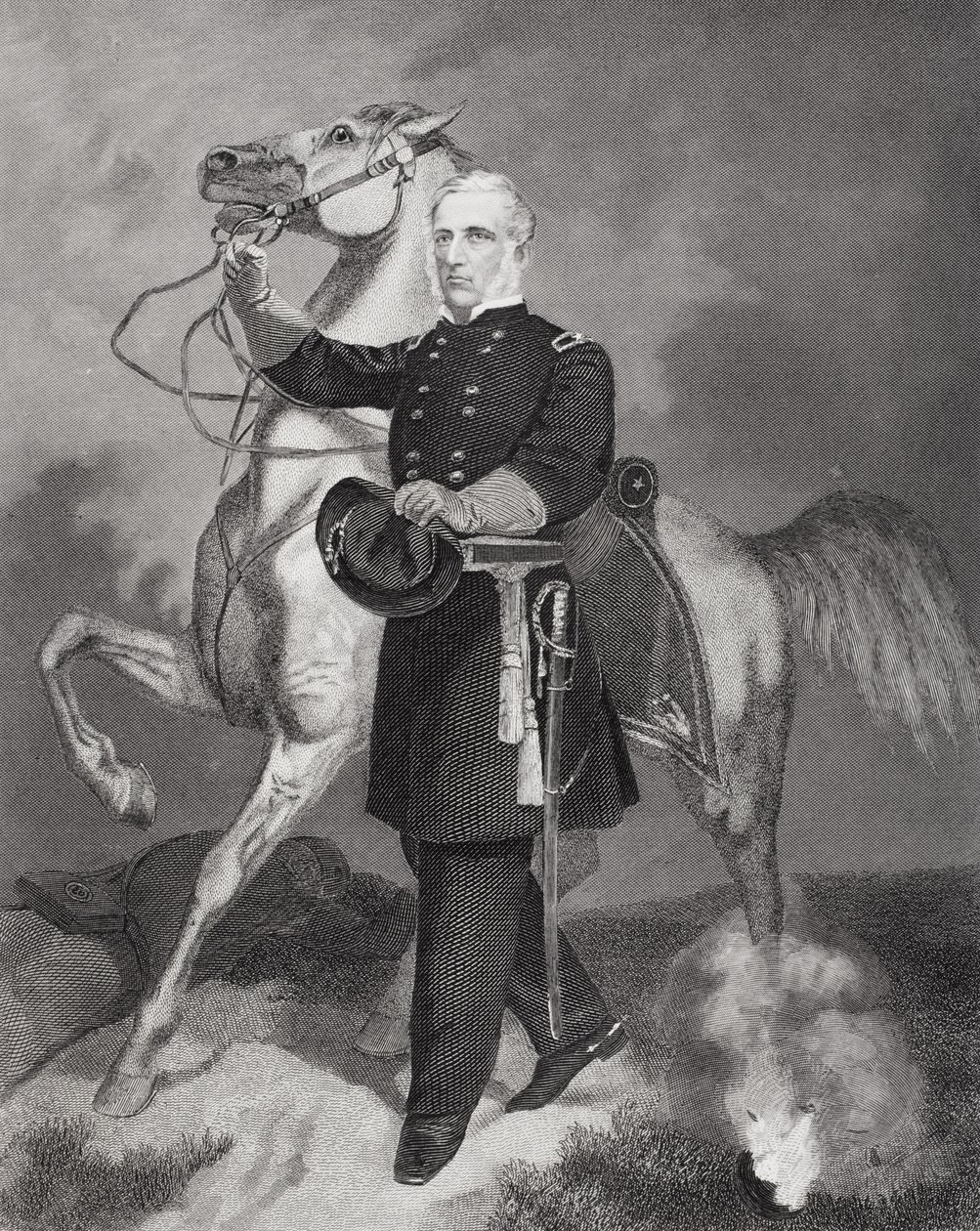 Portrett av general James Samuel Wadsworth (1807–64) (litografi) av Alonzo Chappel
