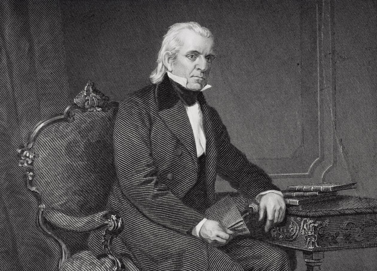 Portrett av James Knox Polk (1795-1849) (detalj av 254670) av Alonzo Chappel