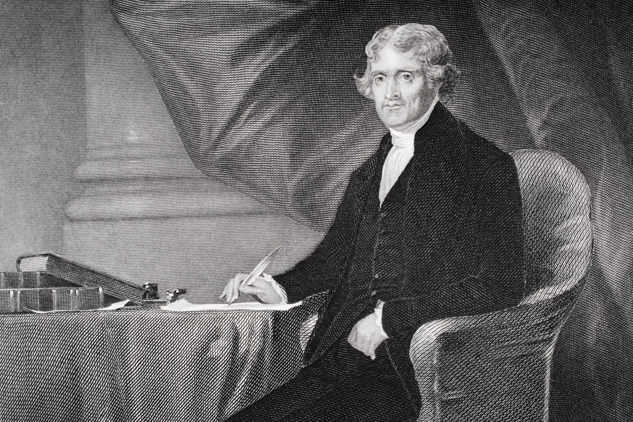 Portrett av Thomas Jefferson (1743-1826) (detalj av 254737) av Alonzo Chappel