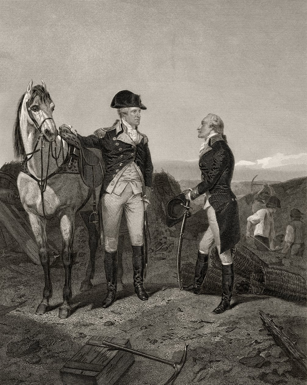 Første møte mellom George Washington og Alexander Hamilton, fra 