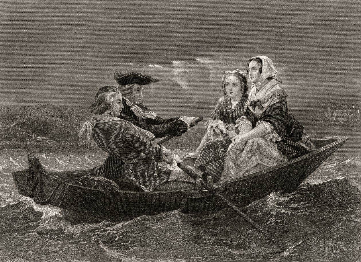 Lady Harriet Ackland på vei for å besøke leiren til General Gates, fra 
