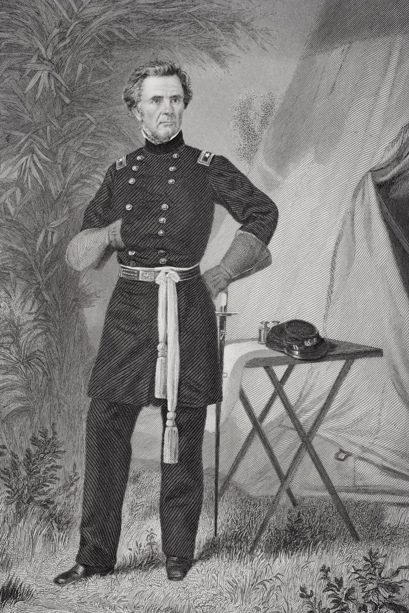 Portrett av Ormsby MacKnight Mitchel (1809-62) (litho) av Alonzo Chappel