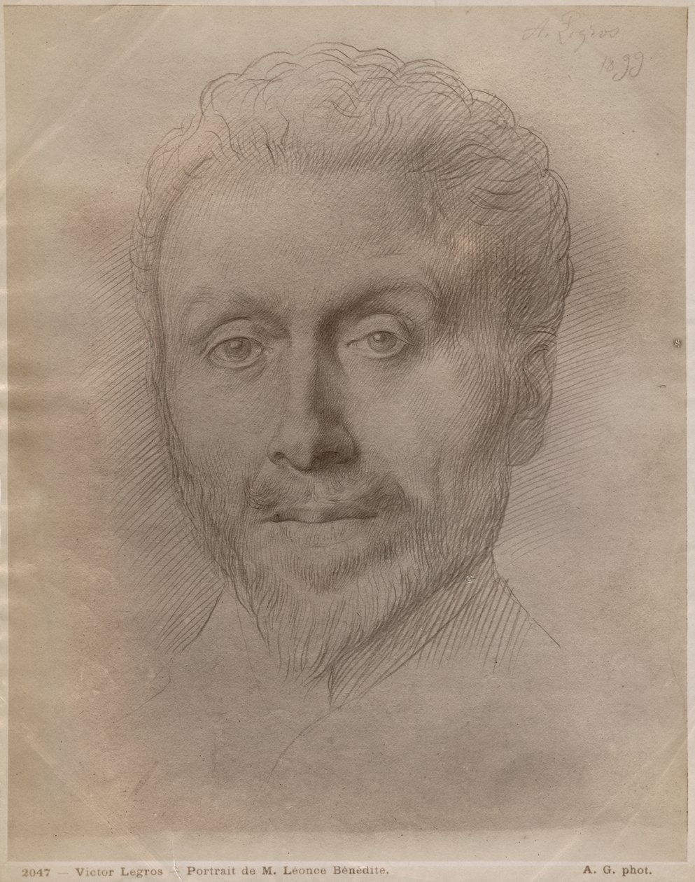 Leonce Benedite, 1899 (sølvpunkt på papir) av Alphonse Legros