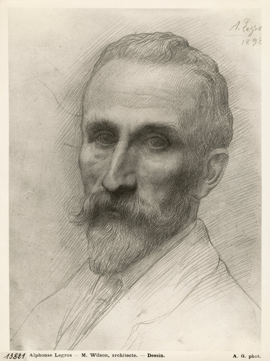 Mr Wilson, arkitekt, 1898 (sølvpunkt på papp) av Alphonse Legros