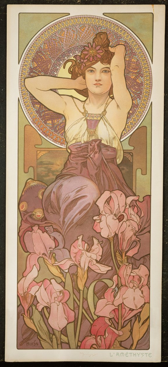 The Precious Stones: Ametyst, 1900 av Alphonse Mucha