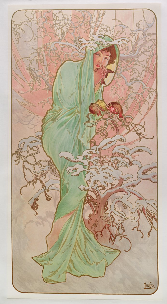 Årstidene: Vinter, 1896 av Alphonse Mucha