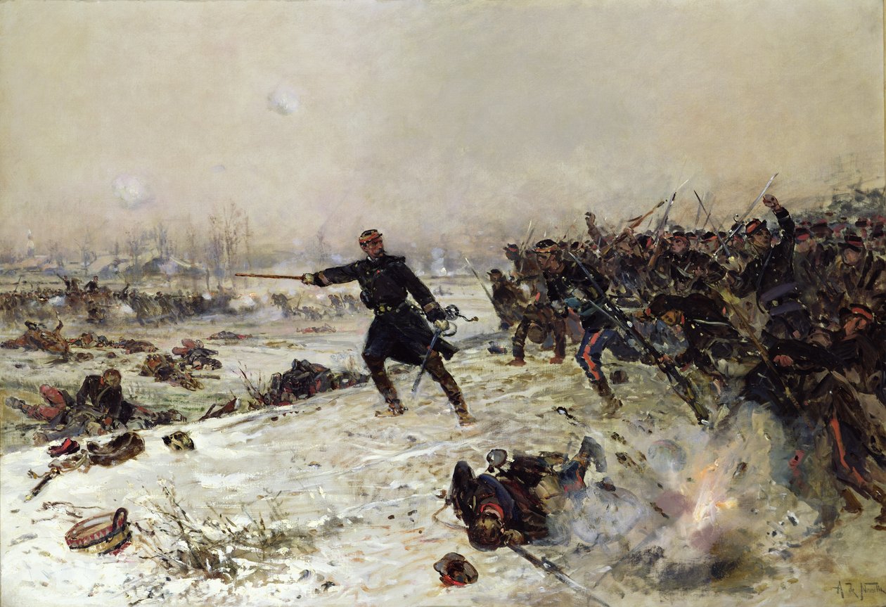 Episode av krigen i 1870, slaget ved Chenebier, 16. januar 1871, 1882 av Alphonse Marie de Neuville