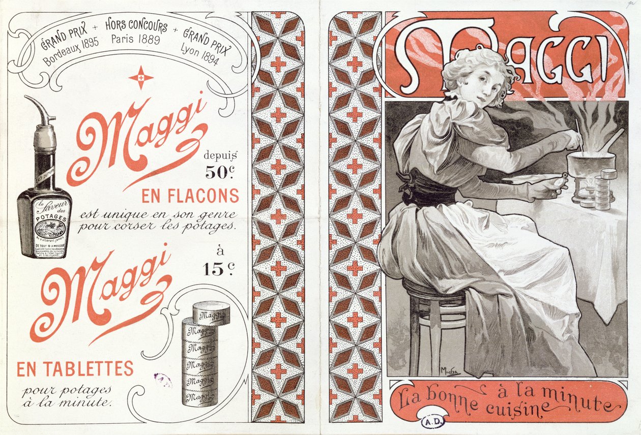 Annonse for Maggi, slutten av 1800-tallet av Alphonse Mucha