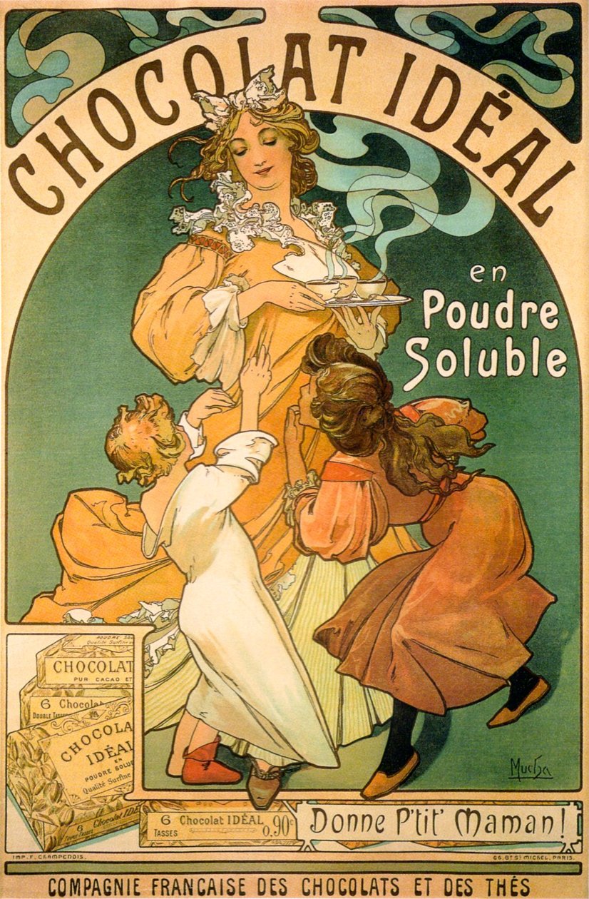 Sjokolade plakat av Alphonse Mucha