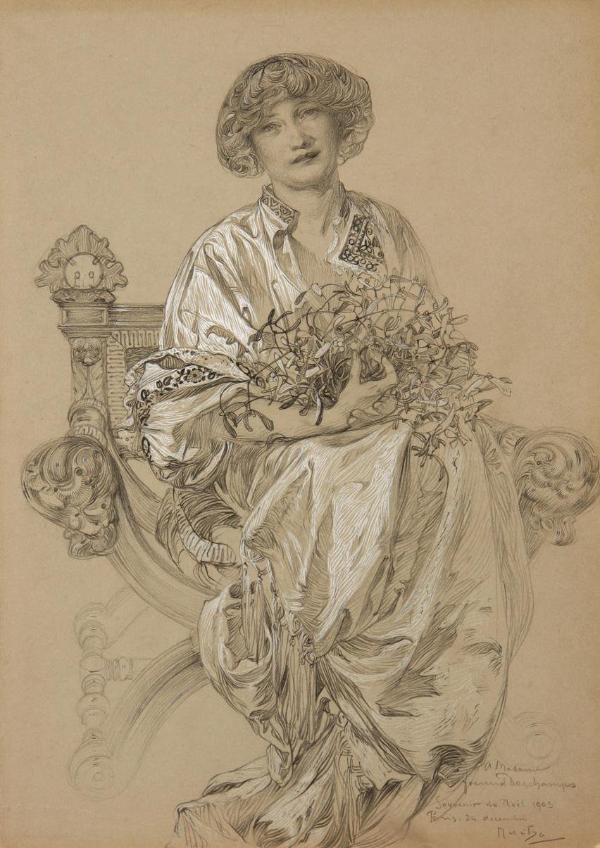 Portrett av Madame Deschamps av Alphonse Mucha