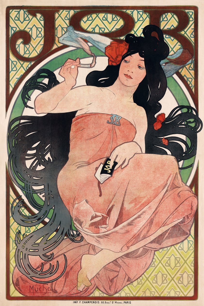 Sigarettpapir av Alphonse Mucha