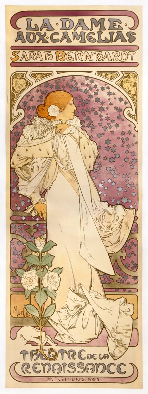 Fruen av kameliaene av Alphonse Mucha