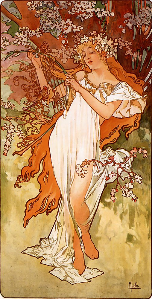Vår av Alphonse Mucha