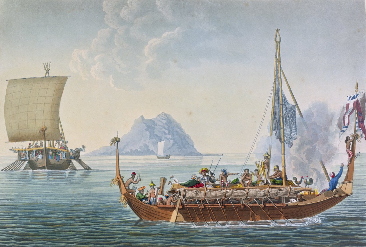 Utsikt over Corocores på øya Guebe, fra øya Pisang, fra 