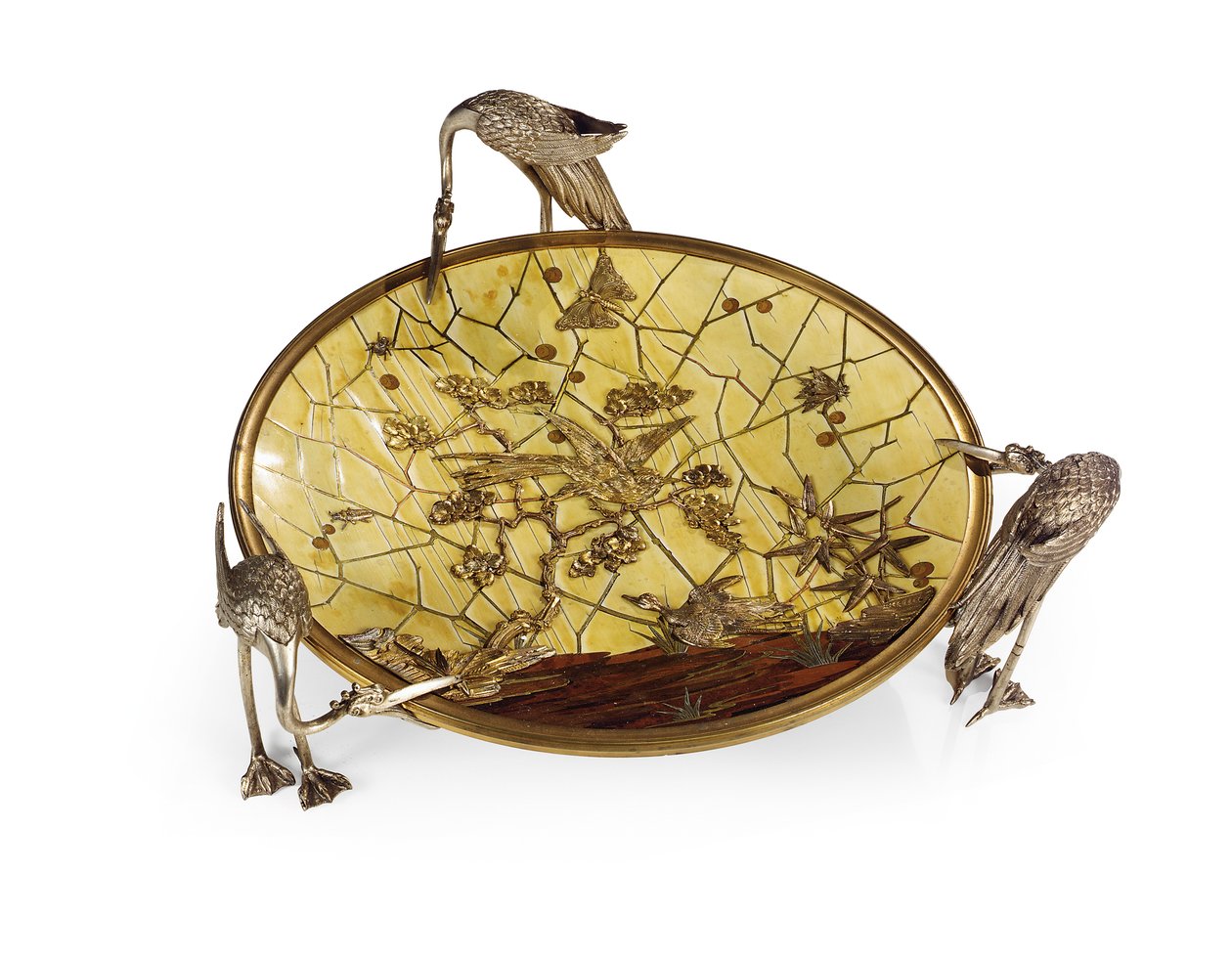 Cup (Tazza), intarsia av Ferdinand Duvinage, andre halvdel av 1800-tallet (sølv og forgylt bronse, elfenben og tre) (se også 476612) av Alphonse Gustave Giroux