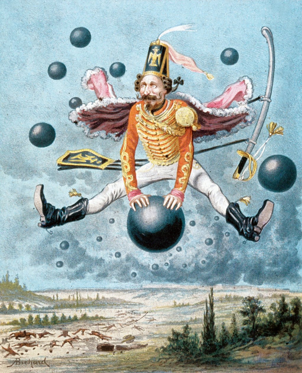 The Surprising Adventures of Baron Munchausen, illustrasjon av Alphonse Adolphe Bichard (1879) av Alphonse Adolphe Bichard