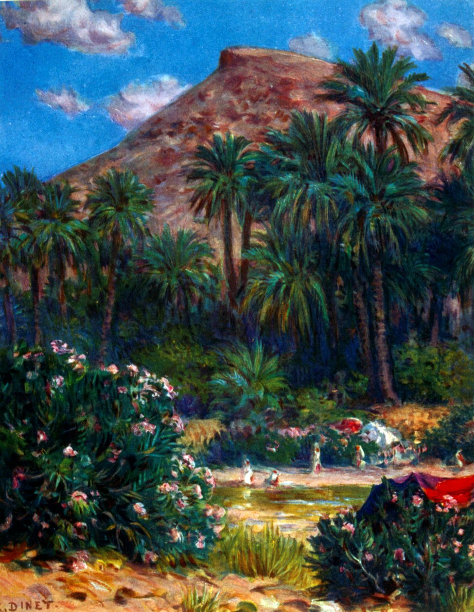 Oasis av Nasreddine Dinet (Alphonse-Étienne Dinet). 1861 1929. en fransk orientalistisk maler 1918 av Alphonse Etienne Dinet