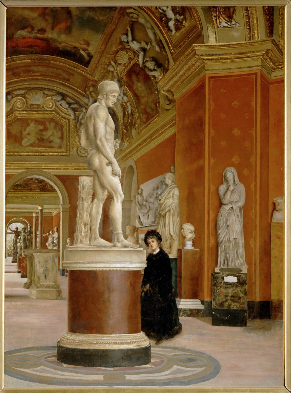 Utsikt over Mars-rotunden og Mecenas-hallen i Louvre … av Alphonse Hirsch