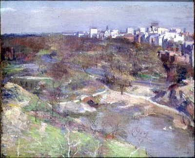 Central Park, New York (olje på lerret) av Alphonse Jongers