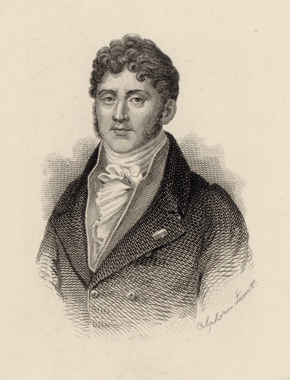Portrett av komponisten Étienne Nicolas Méhul 1763-1817. av Alphonse Lamotte