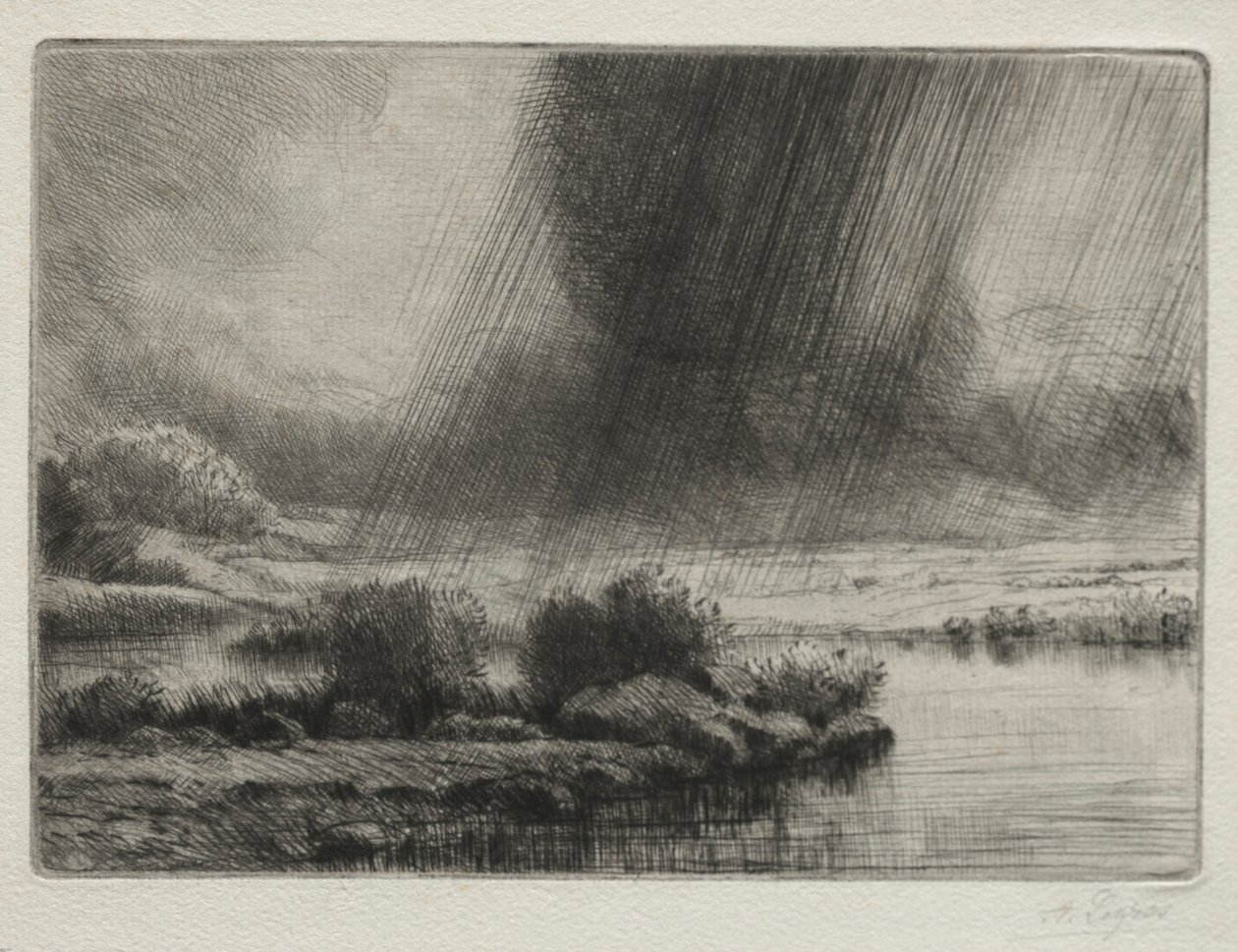 En storm. av Alphonse Legros