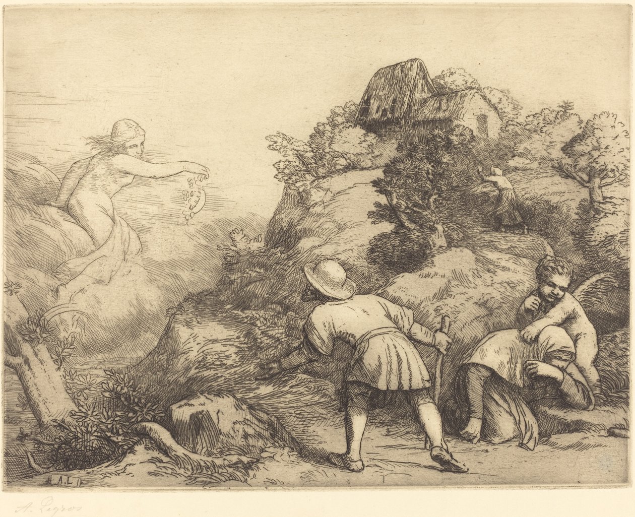 Allegori om bonden og formuen Bonden og formuen: Allegorisk emne. av Alphonse Legros
