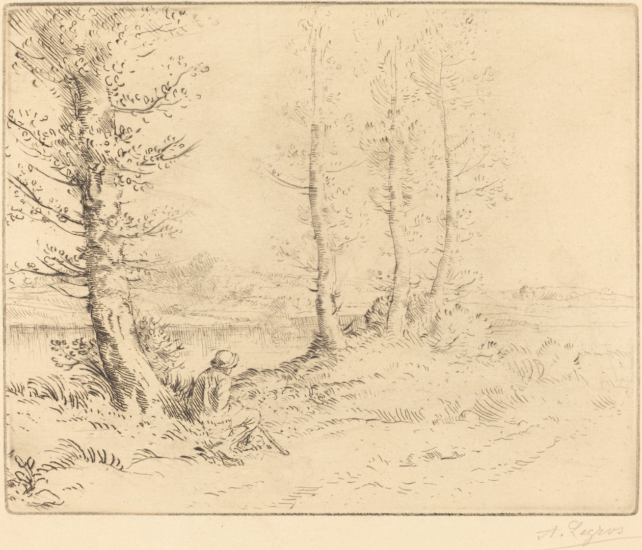 Langs elven Le long de la rive. av Alphonse Legros