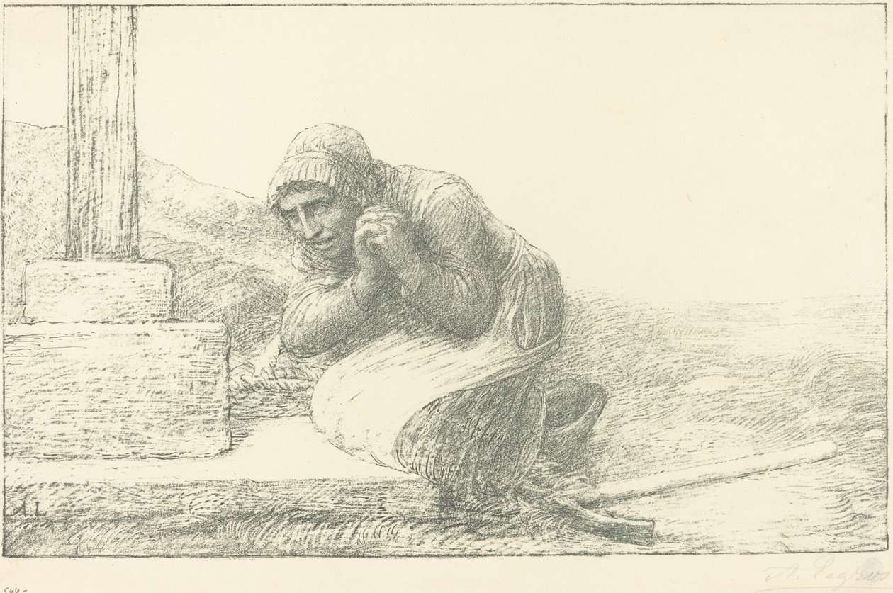Ved foten av korset Au pied de la croix. av Alphonse Legros