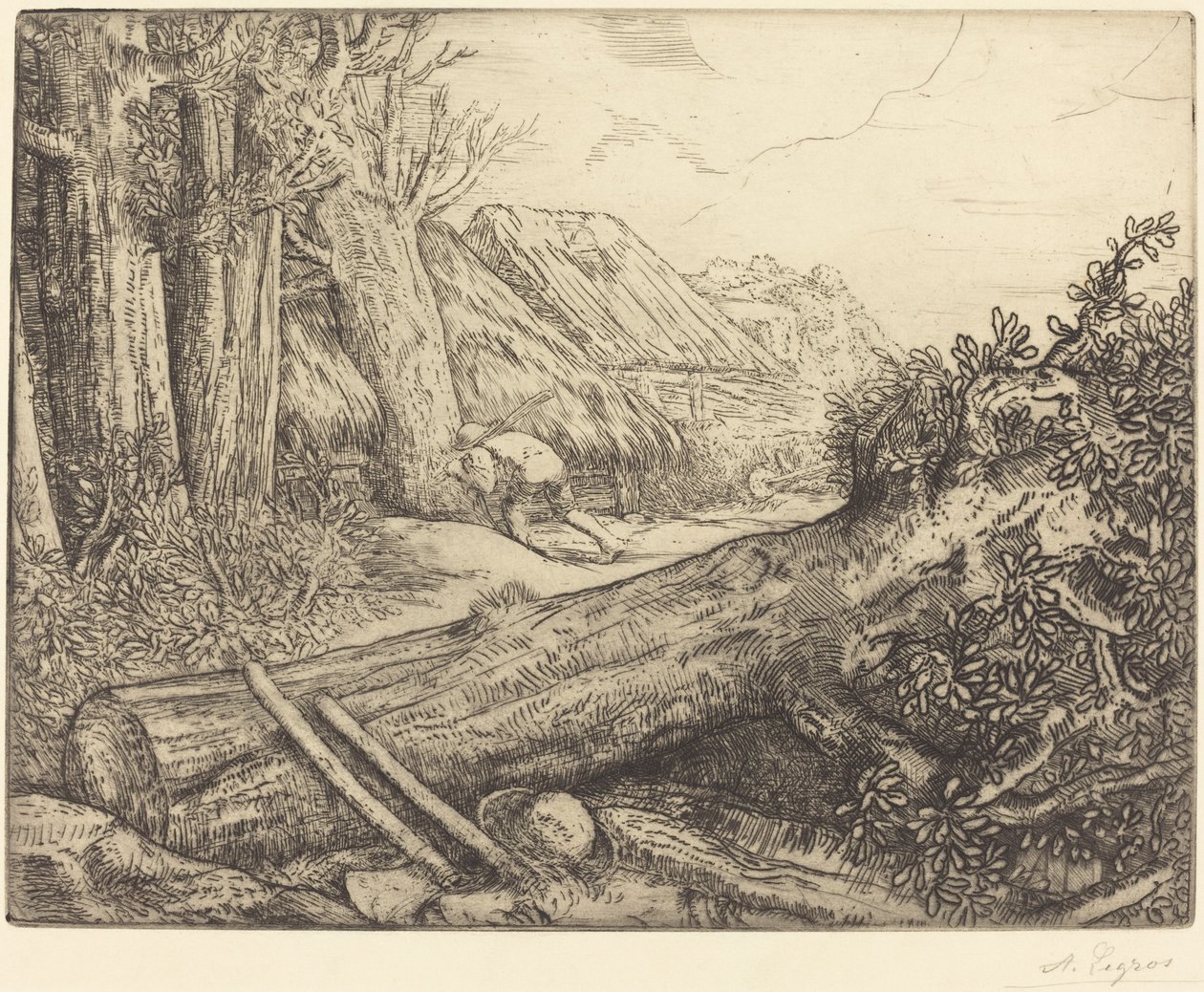 At the Home of the Woodcutters (Chez les bucherons) av Alphonse Legros