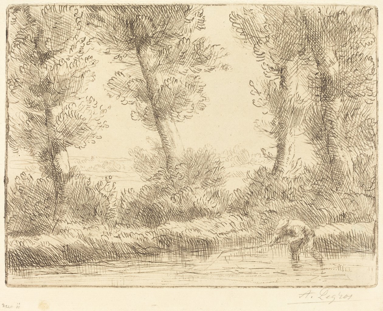 Banks of the Liane (Les bords de la Liane) av Alphonse Legros