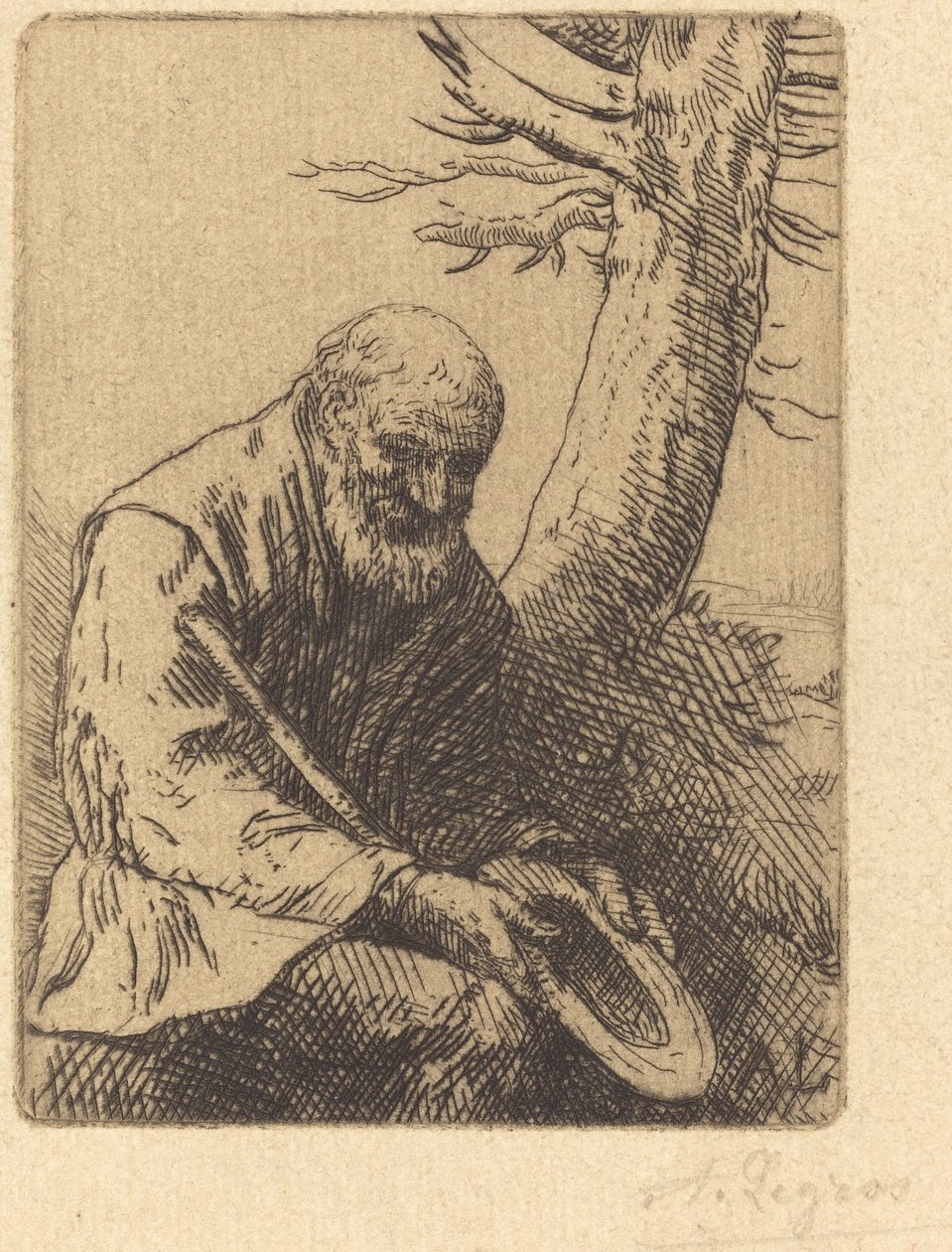 Tigger med hatten i hånden av Alphonse Legros