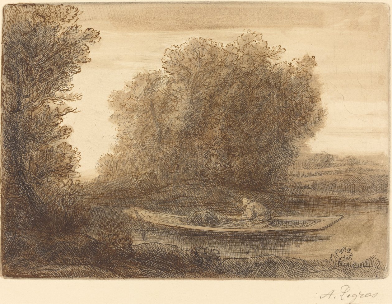 Bend in the River (Un coin de riviere) av Alphonse Legros