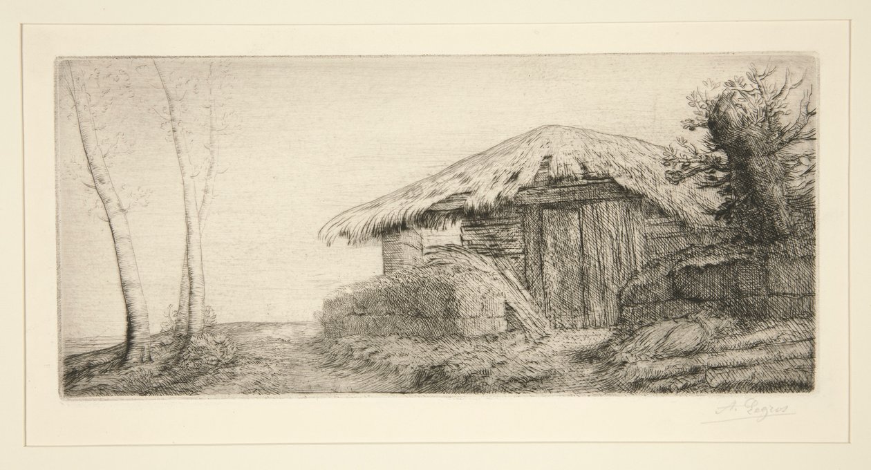 Sauefjøs i åssiden (Shepherd av Alphonse Legros