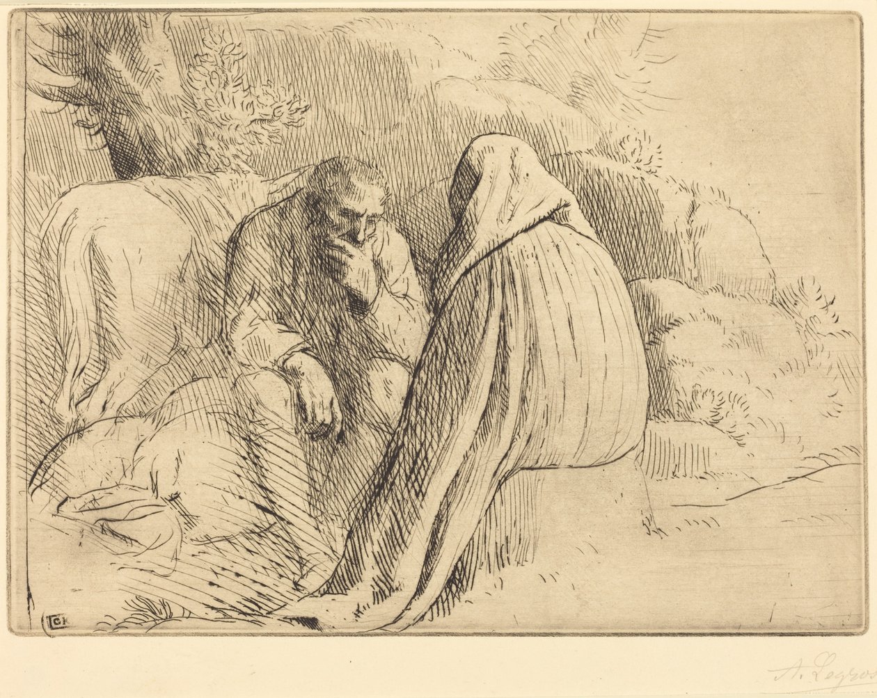 Bohemien Encampment (Bohemierleir) av Alphonse Legros