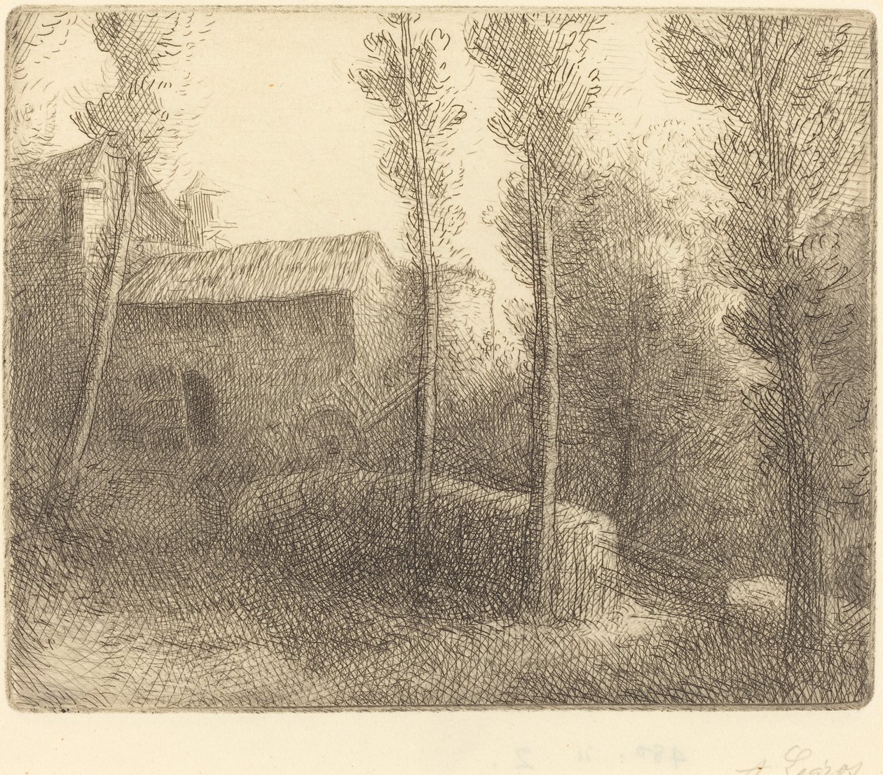 Bro ved møllen (Le pont du moulin) av Alphonse Legros